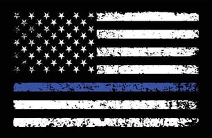 de volta a linha azul fina bandeira americana apoio da polícia vetor