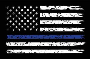 linha azul fina bandeira americana polícia vidas importam design vetor