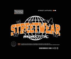 ilustração estética de design de camiseta de streetwear, gráfico vetorial, pôster tipográfico ou camisetas street wear e estilo urbano vetor