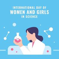 dia internacional das mulheres e meninas na ciência vetor