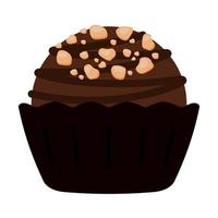 bombons doces de chocolate doce na ilustração vetorial de ícone de xícara vetor