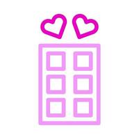ícone de chocolate duocolor rosa estilo ilustração dos namorados elemento vetorial e símbolo perfeito. vetor