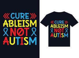 curar ilustrações de capacitismo e não de autismo para design de camisetas prontas para impressão vetor