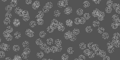 padrão de doodle de vetor cinza claro com flores.