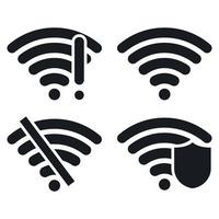 conjunto de erros seguros e sem sinais de wi-fi vetor