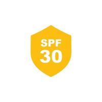 proteção solar spf 30 simples vetor de ícone plano. ícone FPS 30. ícone de escudo