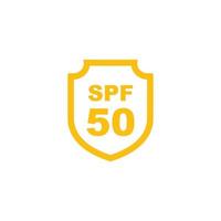 proteção solar spf 50 simples vetor de ícone plano. ícone spf 50. ícone de escudo