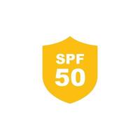 proteção solar spf 50 simples vetor de ícone plano. ícone spf 50. ícone de escudo