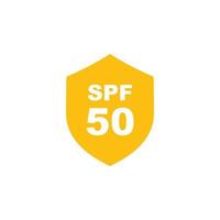 proteção solar spf 50 simples vetor de ícone plano. ícone spf 50. ícone de escudo