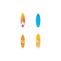 modelo de ícone de vetor de logotipo de prancha de surf