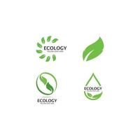 modelo de logotipo de folha de árvore de ecologia vetor