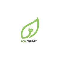 ilustração de ícone vetorial de modelo de logotipo de energia ecológica vetor