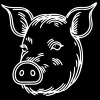 porco animal de fazenda fazenda mamífero cabeça vetor