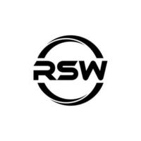 design de logotipo de carta rsw na ilustração. logotipo vetorial, desenhos de caligrafia para logotipo, pôster, convite, etc. vetor