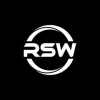 design de logotipo de carta rsw na ilustração. logotipo vetorial, desenhos de caligrafia para logotipo, pôster, convite, etc. vetor