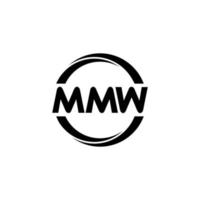 design de logotipo de letra mmw na ilustração. logotipo vetorial, desenhos de caligrafia para logotipo, pôster, convite, etc. vetor