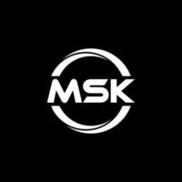 design de logotipo de carta msk na ilustração. logotipo vetorial, desenhos de caligrafia para logotipo, pôster, convite, etc. vetor