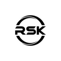 design de logotipo de carta rsk na ilustração. logotipo vetorial, desenhos de caligrafia para logotipo, pôster, convite, etc. vetor
