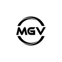 design do logotipo da carta mgv na ilustração. logotipo vetorial, desenhos de caligrafia para logotipo, pôster, convite, etc. vetor