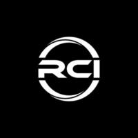 design de logotipo de carta rci na ilustração. logotipo vetorial, desenhos de caligrafia para logotipo, pôster, convite, etc. vetor