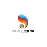 ilustração abstrata de design colorido de baleia vetor
