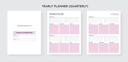 planejador anual trimestral, planejador de lista de tarefas trimestral, agenda trimestral vetor