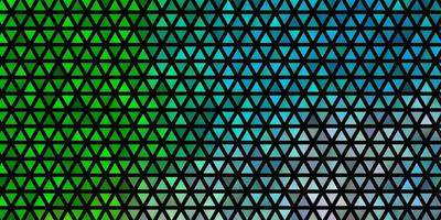 modelo de vetor azul claro e verde com cristais, triângulos.