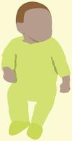 um bebê sem rosto com ilustração vetorial de roupas verdes, um resumo infantil, pode ser usado como um menino e uma menina vetor