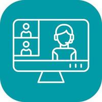 ícone de vetor de chamada de vídeo em conferência