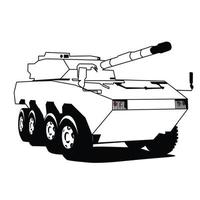 design de vetor preto e branco de veículo blindado