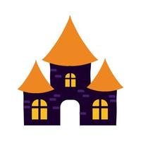 ícone de estilo simples do castelo escuro de halloween vetor