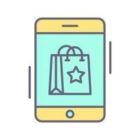 ícone de vetor de compras online