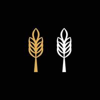 logotipo de ícone plano de trigo vetor