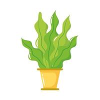 crescente planta em ícone de estilo simples de vaso de cerâmica vetor