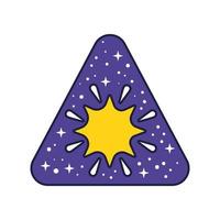 emblema do espaço com linha estrela e estilo de preenchimento vetor