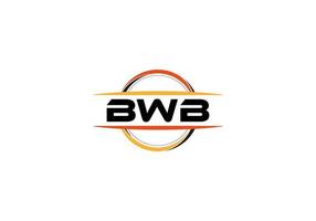 logotipo de forma de mandala de realeza de carta bwb. logotipo da arte do pincel bwb. logotipo bwb para uma empresa, negócios e uso comercial. vetor