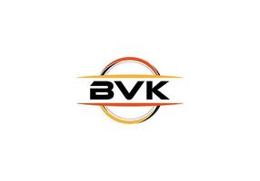 logotipo de forma de mandala de realeza de carta bvk. logotipo de arte de pincel bvk. logotipo bvk para uma empresa, negócios e uso comercial. vetor