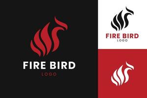 fogo fígado vermelho preto branco pássaro logotipo conjunto sinal conceito simples elegante moderno design minimalista vetor