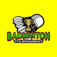 vetor de design de logotipo de badminton. ícone do campeonato de badminton