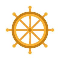 ícone de estilo plano de leme de navio vetor