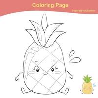 Desenho de personagem de frutas fofas para colorir para imprimir