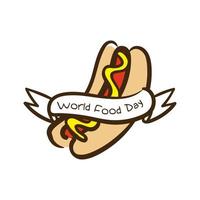 letras de celebração do dia mundial da comida com estilo simples de cachorro-quente