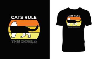 camiseta de gato e design de vestuário vetor