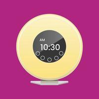 despertador de mesa digital do nascer do sol em casa com visual moderno, vetor de relógio de mesa