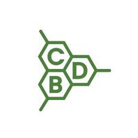 logotipo cbd, ícone ou símbolo para modelo de rótulo de óleo cbd, maconha, rótulo de óleo de cânhamo, ícone cbd para aplicativos e web e vetor de óleo de garrafa cbd