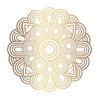 ornamento elegante, mandala redonda na cor dourada