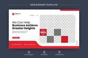 banner da web de capa de mídia social de negócios corporativos criativos e modelo de miniatura de vídeo vetor