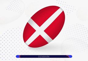 bola de rugby com a bandeira da Dinamarca. equipamento para time de rugby da dinamarca. vetor