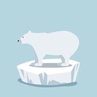urso polar em bloco de gelo vetor