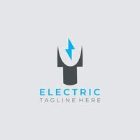 design de logotipo de letra y inicial com raio de trovão de iluminação. vetor de logotipo de letra de parafuso elétrico